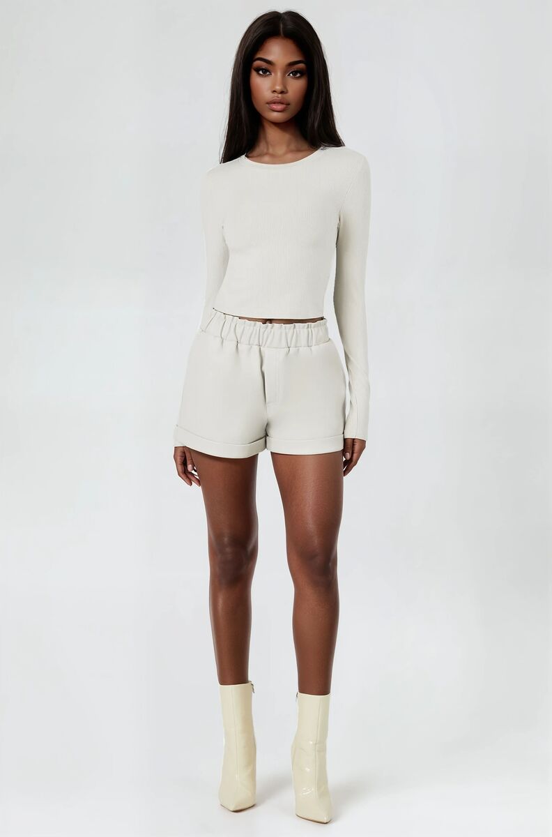 Faux Leather High-Waist Shorts