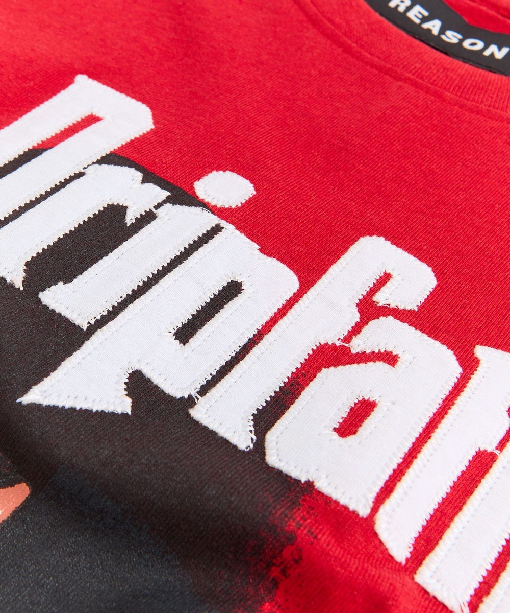Dripfather Applique Short Sleeve Tee - Red