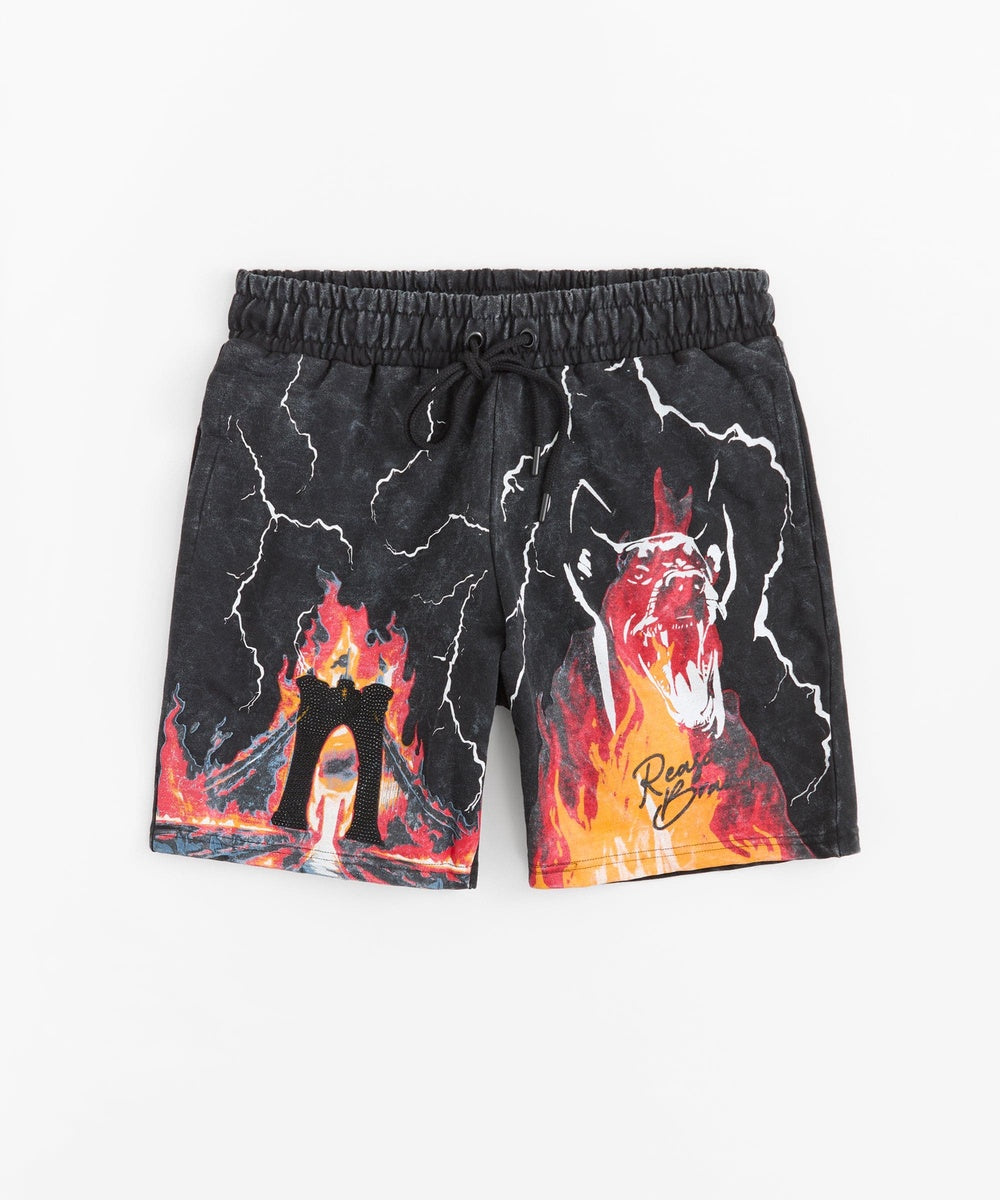 Bridges Burn Fleece Short - Washed Black