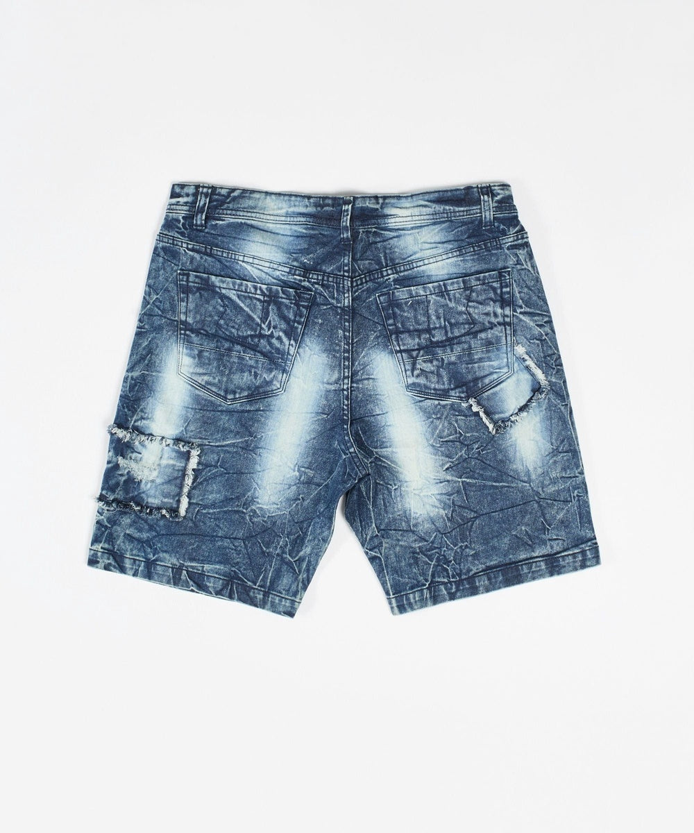 Wooster Destroyed Denim Shorts - Light Blue