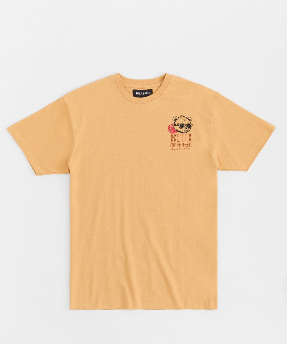 Built Different Rhinestone Short Sleeve Tee - Khaki