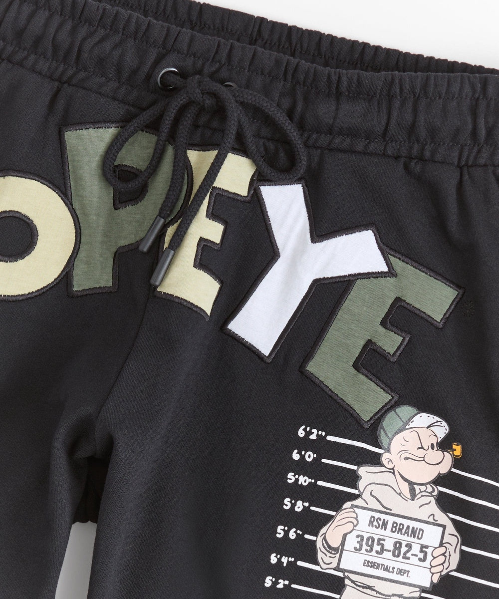Popeye Applique Short - Black