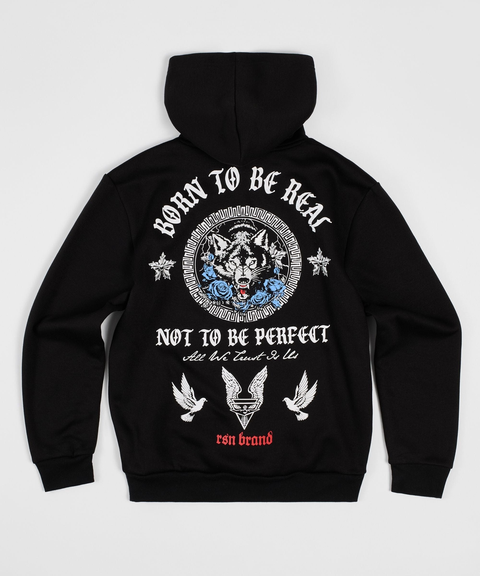 Trust No 1 Front and Back Print Hoodie - Black